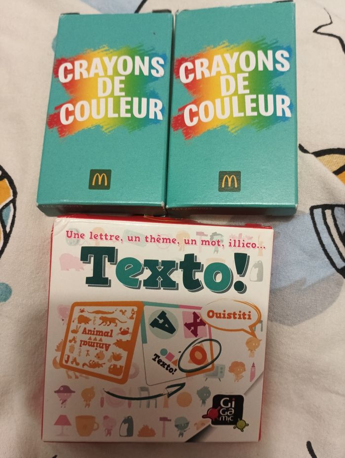 Jeu de texto + crayon