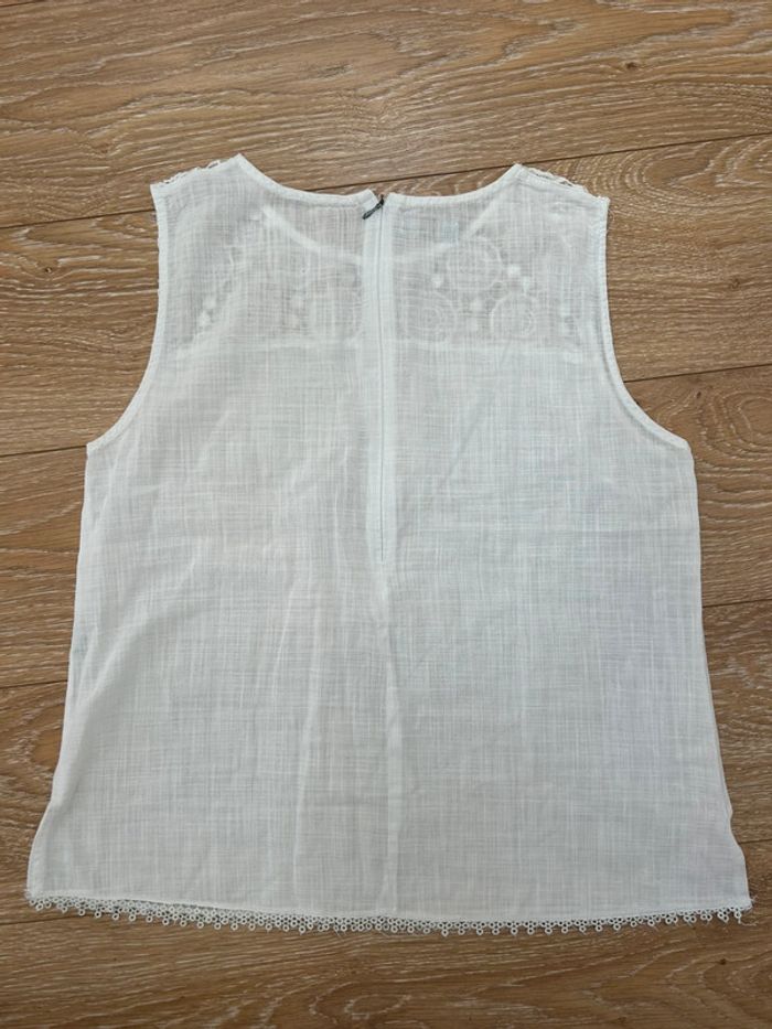 Haut débardeur blanc du Nil - en coton et dentelles - taille 4 42/44 - photo numéro 6