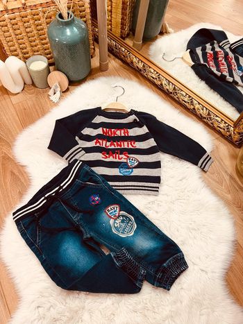 Taille 12 mois ensemble 2 pièces garçon Prénatal bleu * navy * 💙