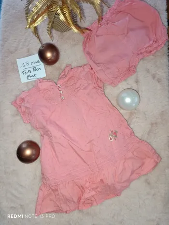 Ensemble sergent major rose robe avec short