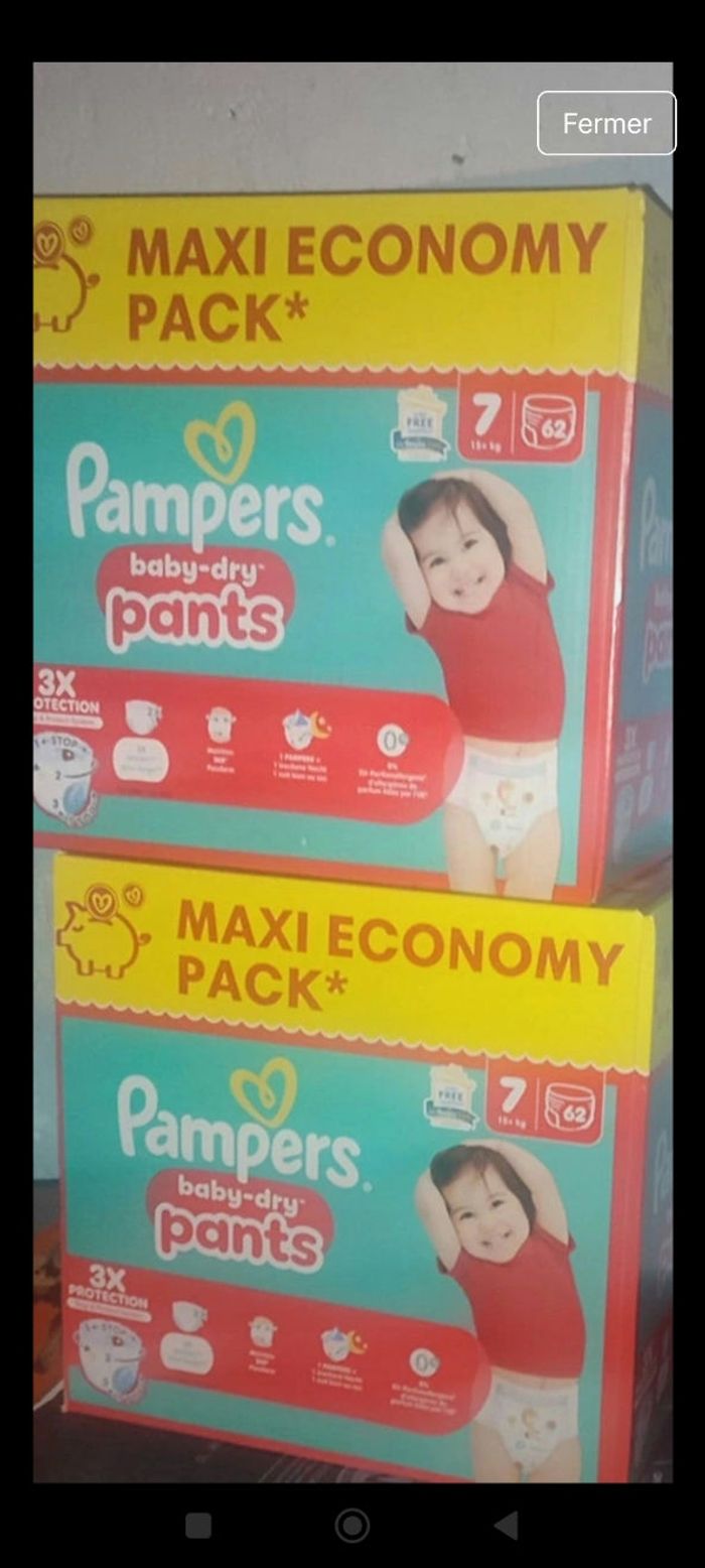 124 couches Pampers pants taille 7