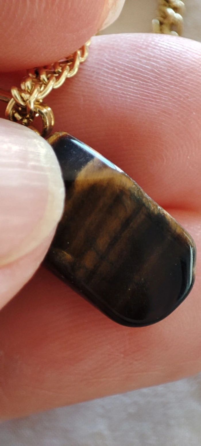 Collier pierre oeil de tigre - photo numéro 4