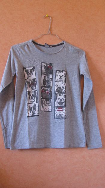 tee shirt gris 14ans