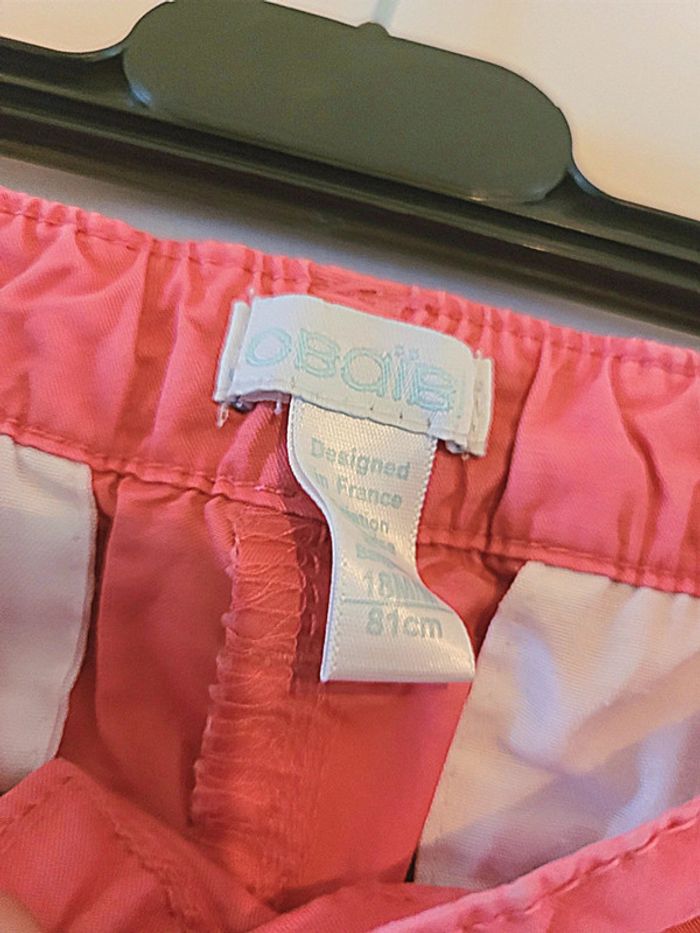 Joli pantacourt rose obaibi Taille 12 mois - photo numéro 3