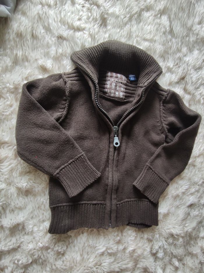 Gilet zippé marron 2-3 ans - photo numéro 3