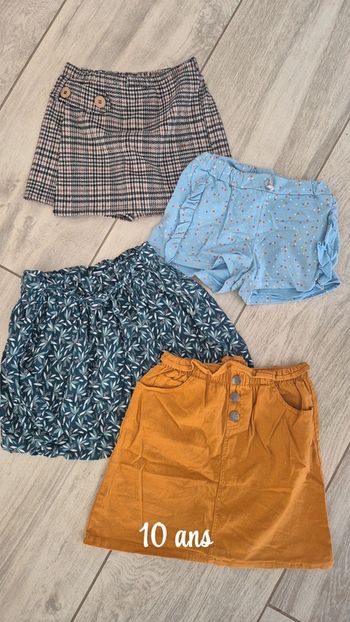 Lot jupe et short fille 10 ans
