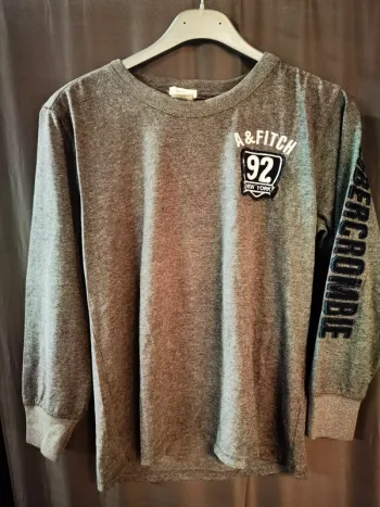 332872 pull fin gris homme S Abercrombie