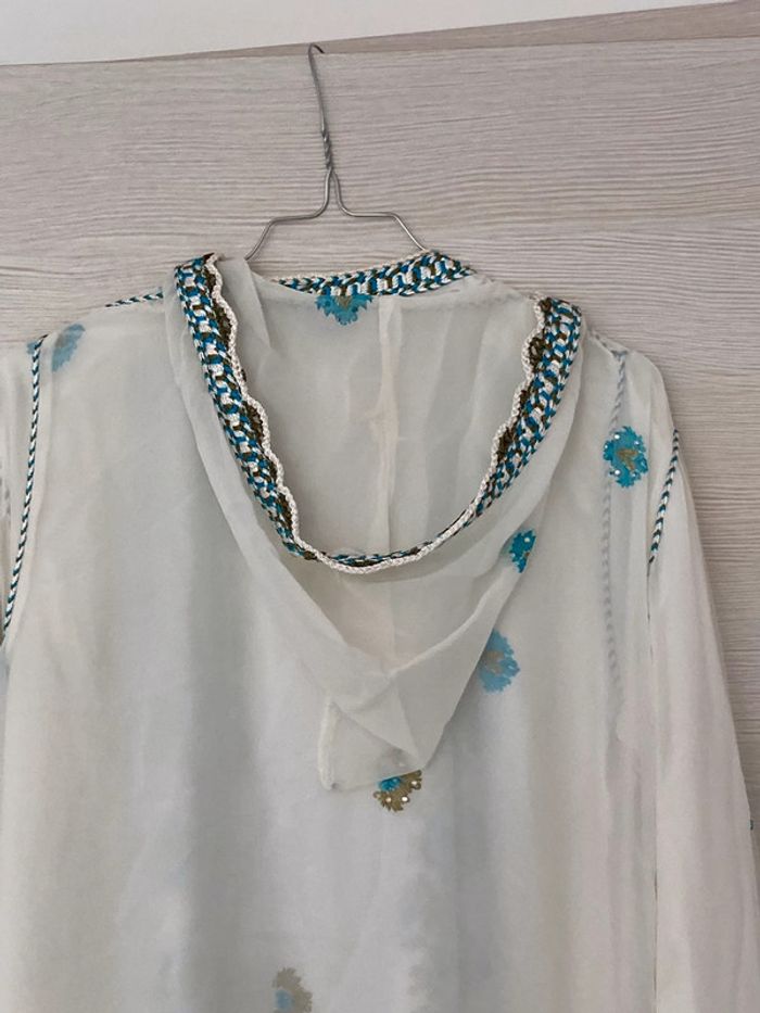 Djellaba / vêtement de cérémonie blanc et bleu 38 / 40 - photo numéro 10