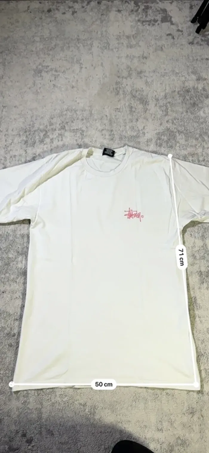 T-shirt stussy rose blanc - photo numéro 8