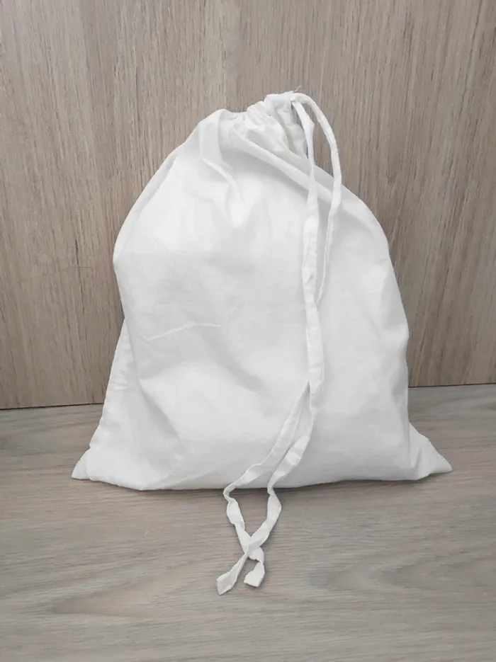 Grand pochon ivoire / Bouchara - 40×32cm