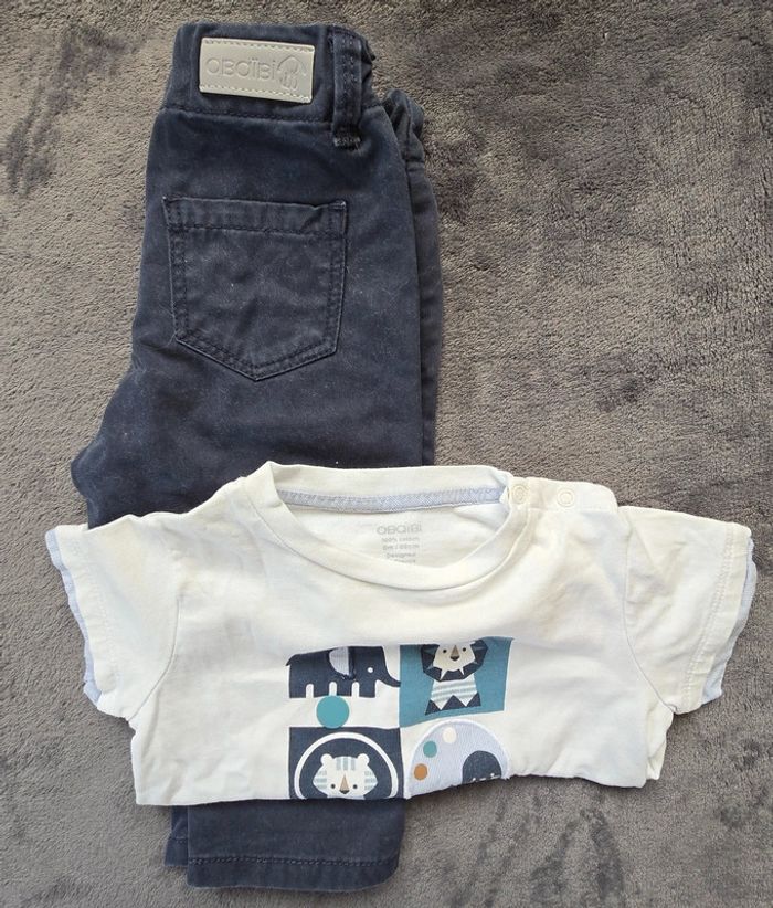 Ensemble Pantalon et tee-shirt manches courtes Obaïbi 6 mois