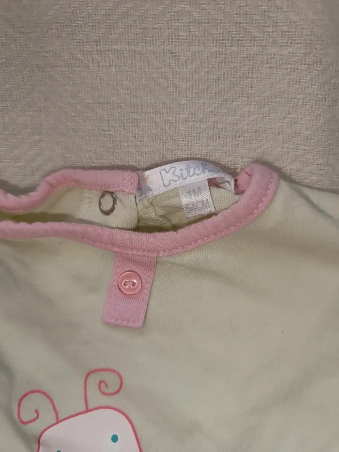 🎀 joli grenouillère jaune avec motif taille 1 mois 🎀 - photo numéro 3