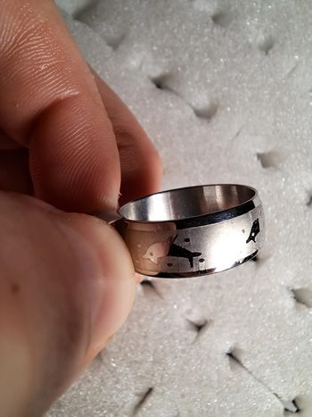 Bague acier inoxydable motifs