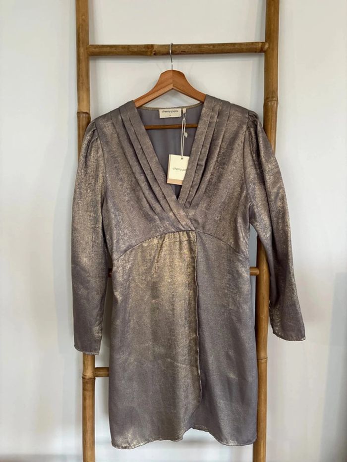 Robe argentée dorée - Cherry Paris Taille 2 Taille M