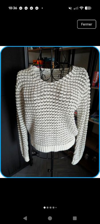 Pull Teddy Smith blanc & argenté - Taille 12 ans - État impeccable