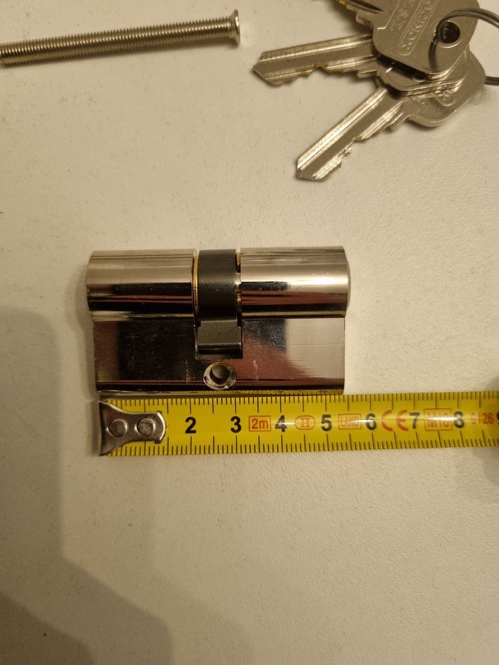 Barrilet cylindre serrure de porte 55mm - photo numéro 2