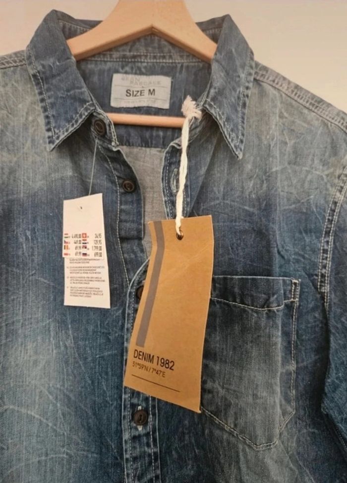 Chemise jeans manches courtes homme taille M - photo numéro 3