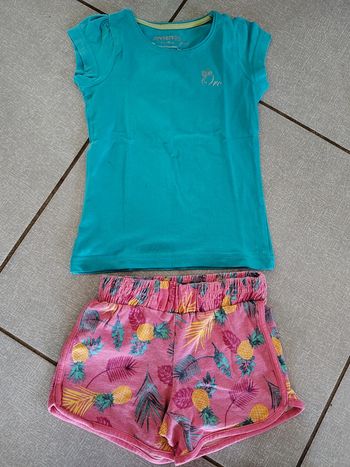 Ensemble t-shirt bleu / short rose Orchestra T.2 A