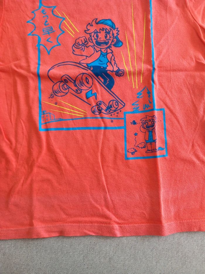 Tee-shirt orange thème skate kiabi 6ans - photo numéro 4