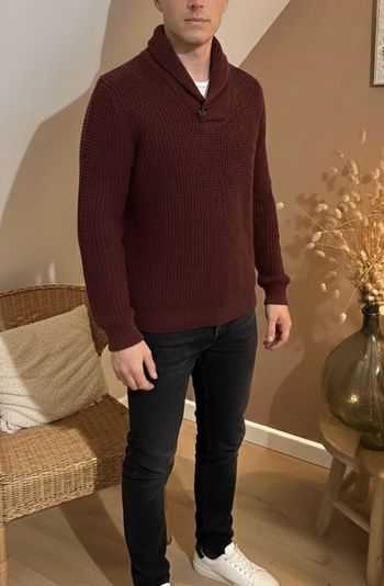 🤍 Pull bordeaux marron taille M neuf nils sundström 🤍