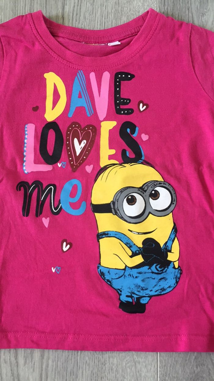 T-shirt les minions fille 3 ans - photo numéro 2