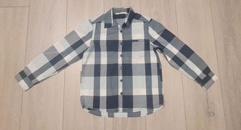 Chemise à carreaux grise et blanche. 9 ans. Marque H&M