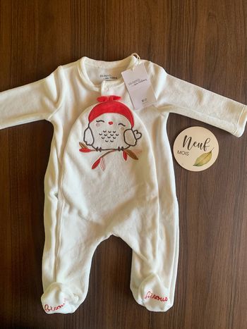 Pyjama velours DPAM fille 9 mois neuf