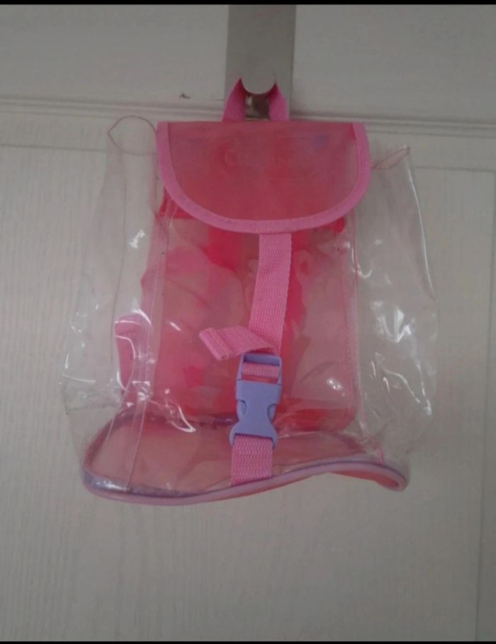 Petit sac à dos en plastique transparent et rose - photo numéro 5