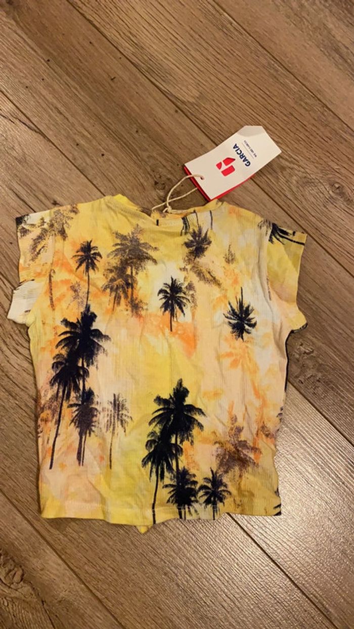 92/98 - taille 2 ans tee shirt Garcia jaune palmiers - photo numéro 6