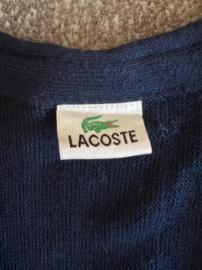Cardigan gilet bleu homme Lacoste taille XXL Chaleco azul hombre Blaue Weste Strickjacke Herren - photo numéro 4