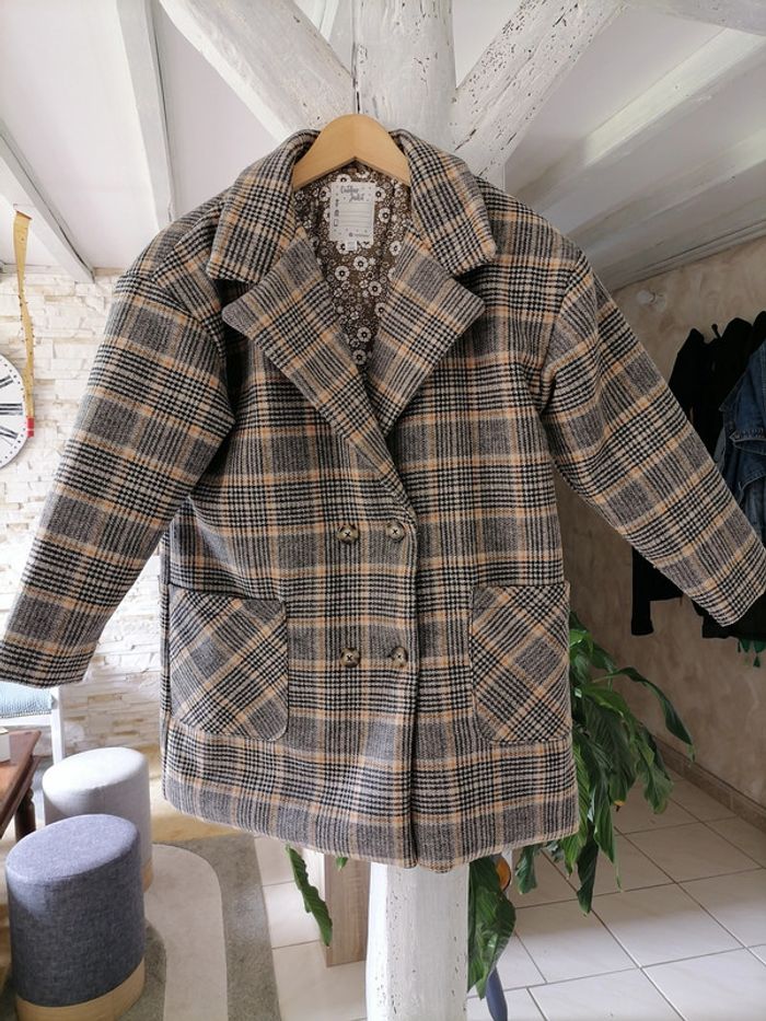 Manteau à carreaux fille
