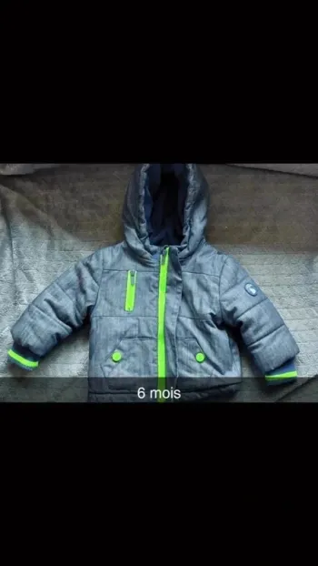 Manteau chaud hiver bébé garçon 6 mois