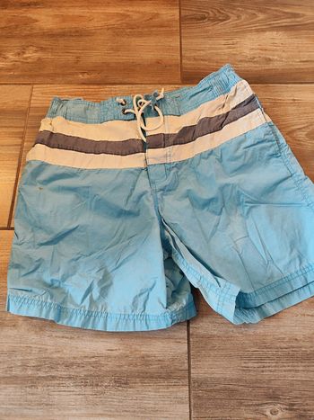 Short de bain bleu clair blanc gris North Sails Taille 32 (taille à plat 38 cm)