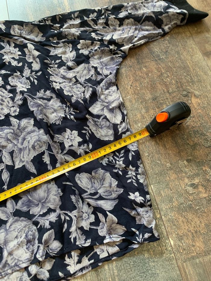 Blouse légère fleurie manches 3/4 chauve souris - photo numéro 7