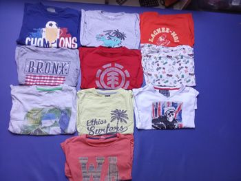 Lot de 10  tee shirt manche courte garçon en ,8 ans, motif, couleur, mi saison été