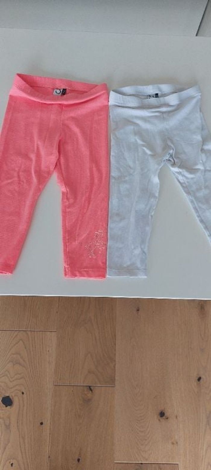 Lot 2 leggings 9 12m bon état