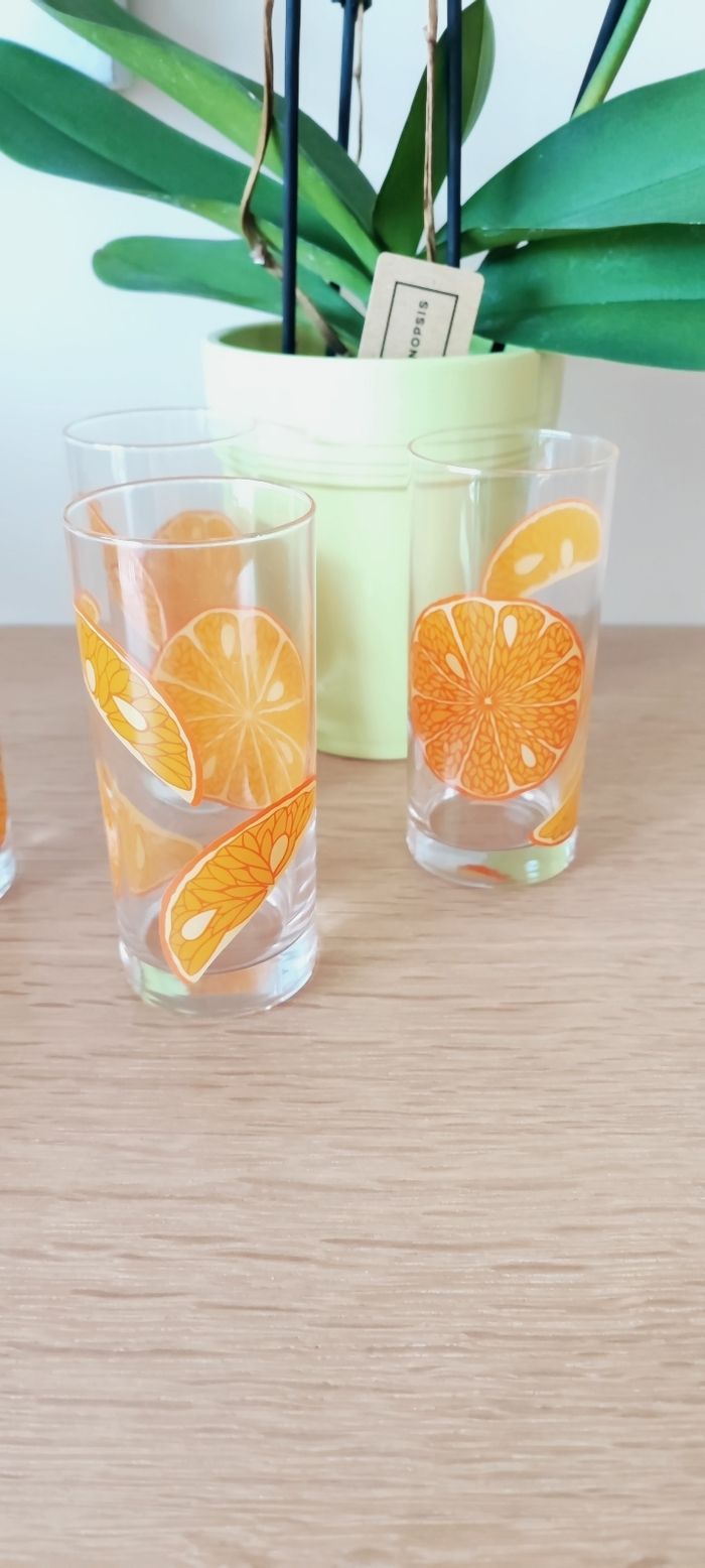 🍊 4 Grands verres motif orange 🍊 - photo numéro 3