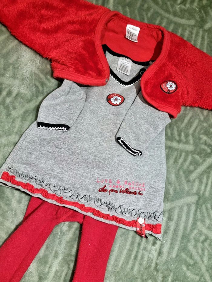 Ensemble gilet collant robe fille 6 mois