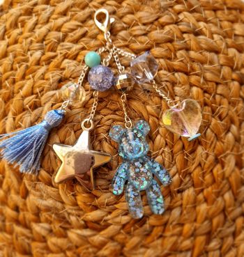 Porte clé ourson bleu