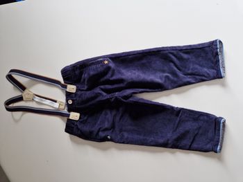 pantalon à bretelles bleu garçon 24 mois 