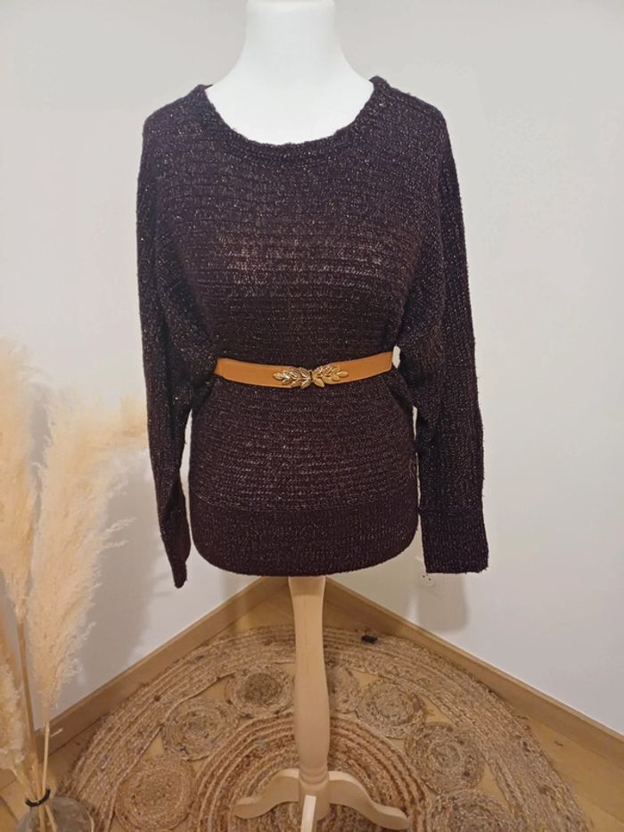 Pull violet pailleté Lady Blush taille M 38 - photo numéro 8