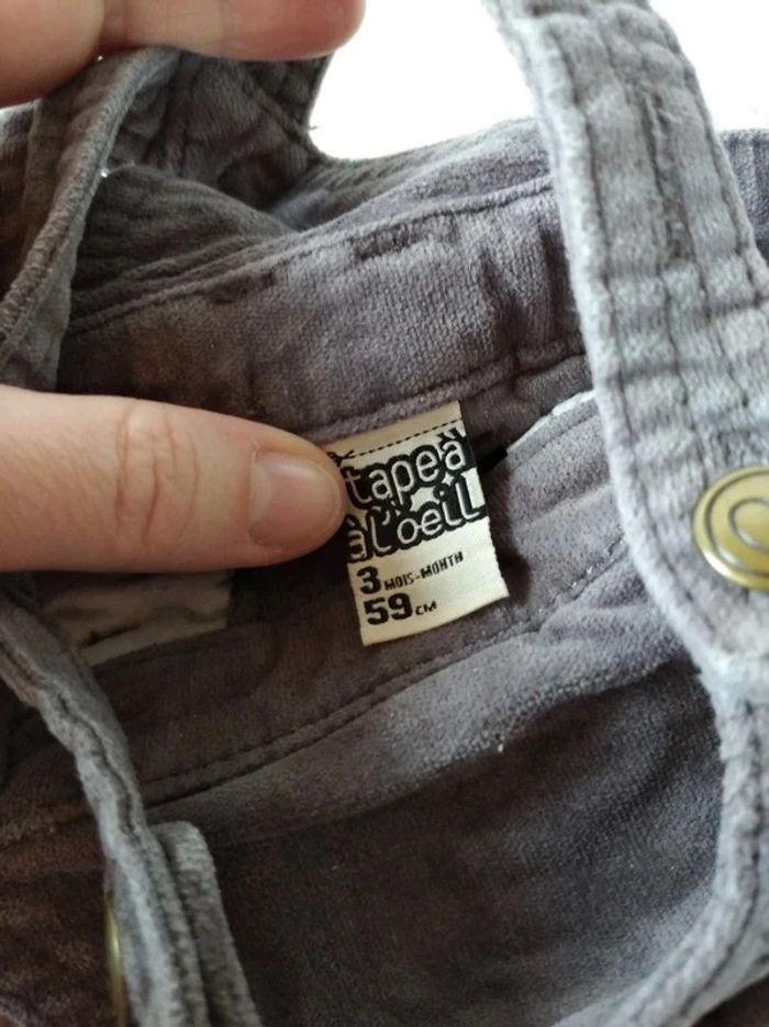 Salopette velours Fille 3 mois Cœur Tape à l'œil - photo numéro 8