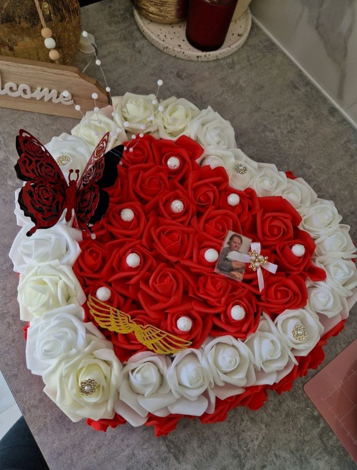🌸 coeur florale 30cm - photo numéro 2