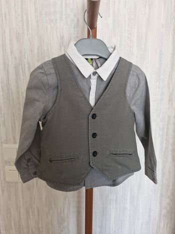 Ensemble enfant 3 ans Orchestra Coton Chemise manches longues Gilet