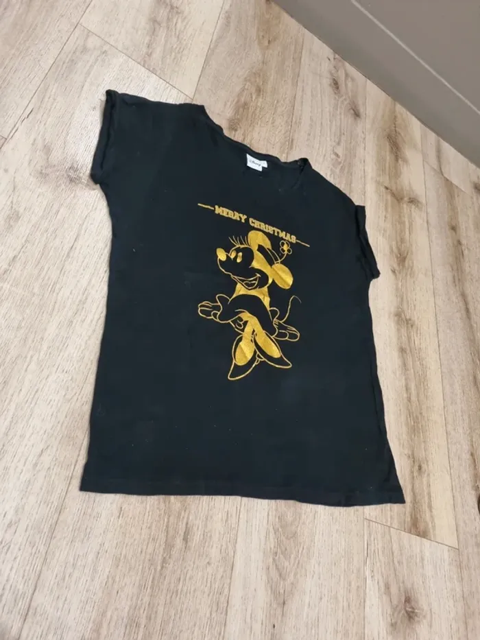 T shirt disney minnie merry christmas dorée