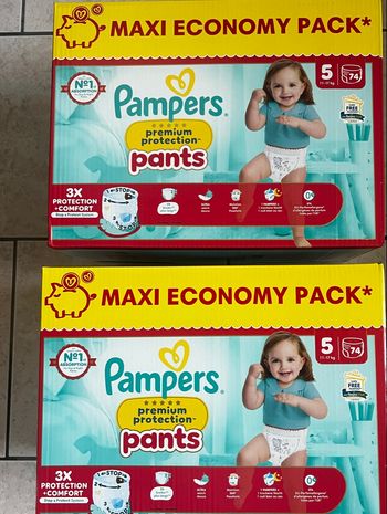 2 cartons taille 5 pampers 