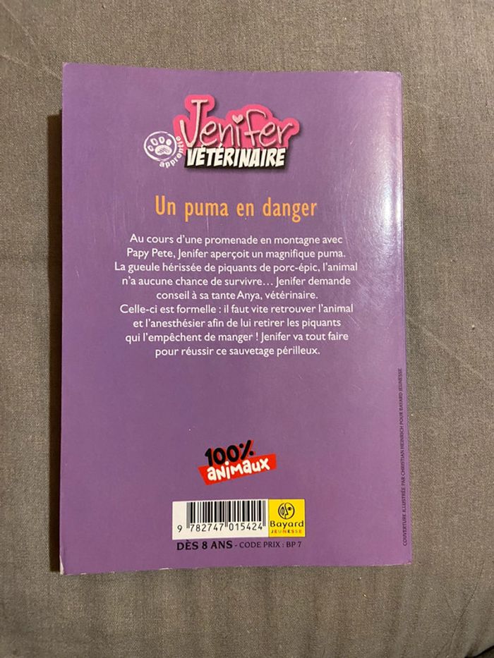 Livre un puma en danger Jenifer vétérinaire - photo numéro 2