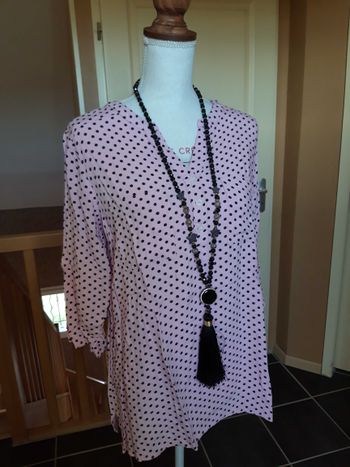 Chemisier rose clair à pois bonprix 40