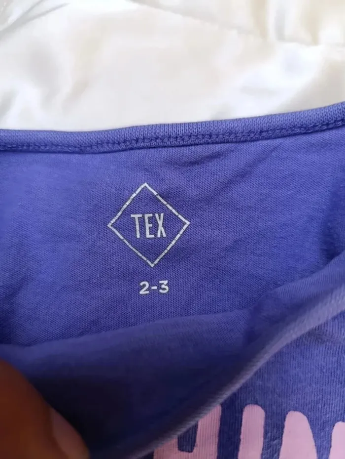 T-shirt violet manches courtes arc en ciel 2-3 ans TEX - photo numéro 2