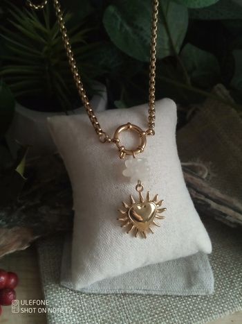 Collier pierre de lune coeur soleil